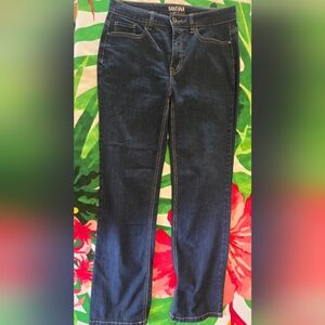 Santana Jeans Mid Rise Stright Dark Wash Basic Jeans